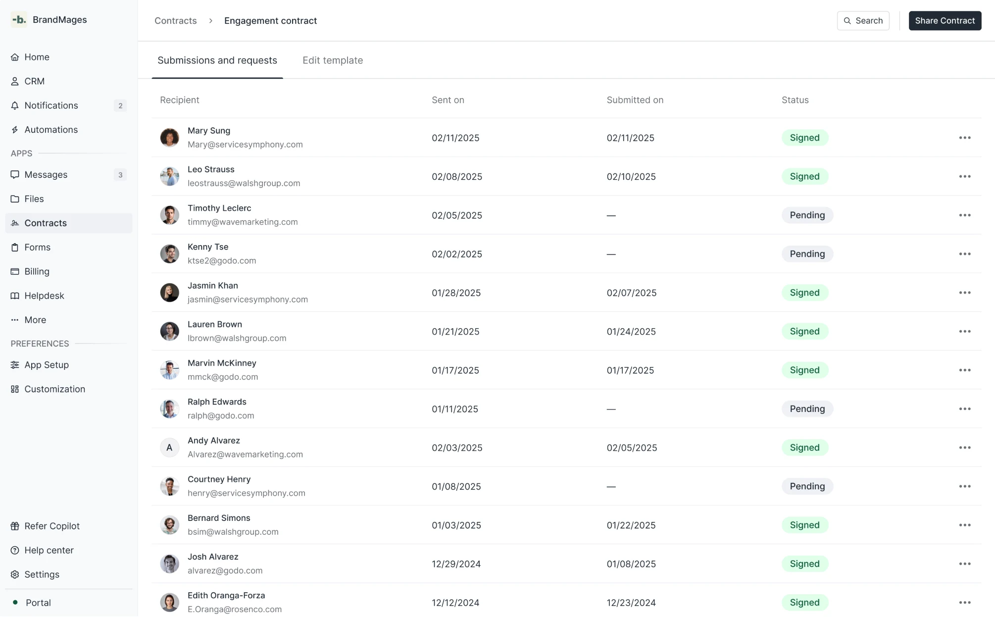 Feature Tab 2 / Contract Management