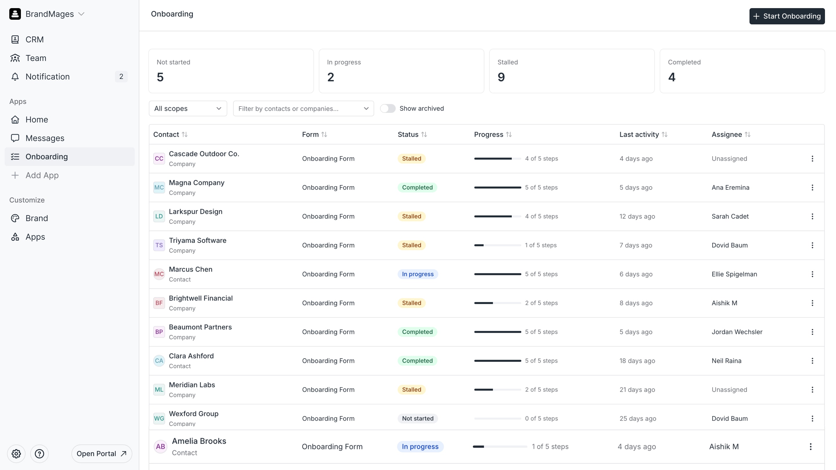 Client onboarding wizard preview 1