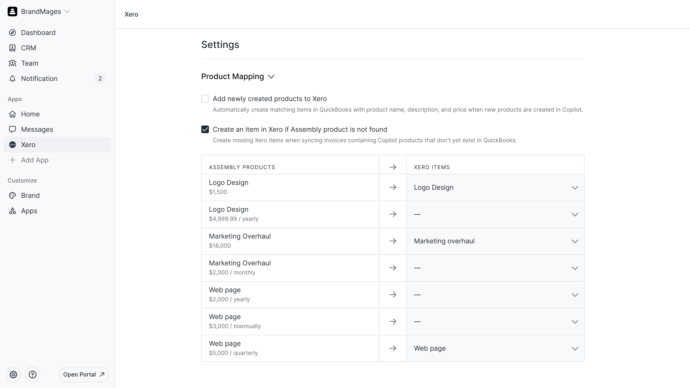 Xero Integration preview 1