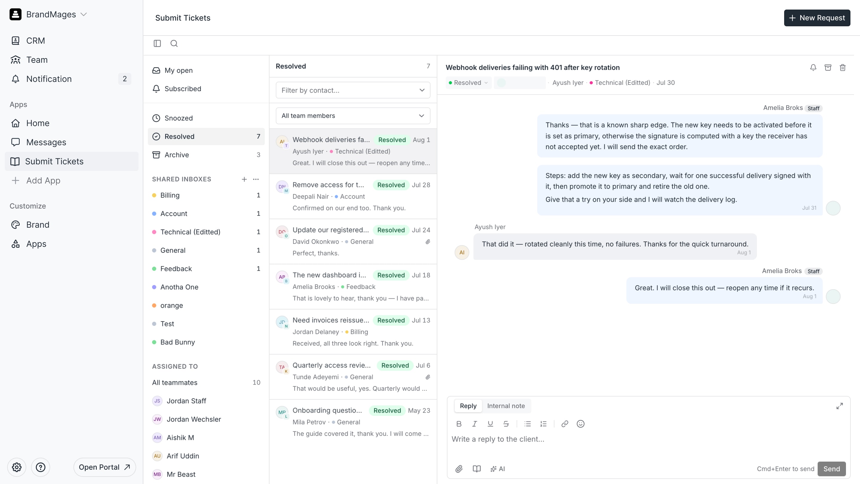 Client Support Requests preview 1