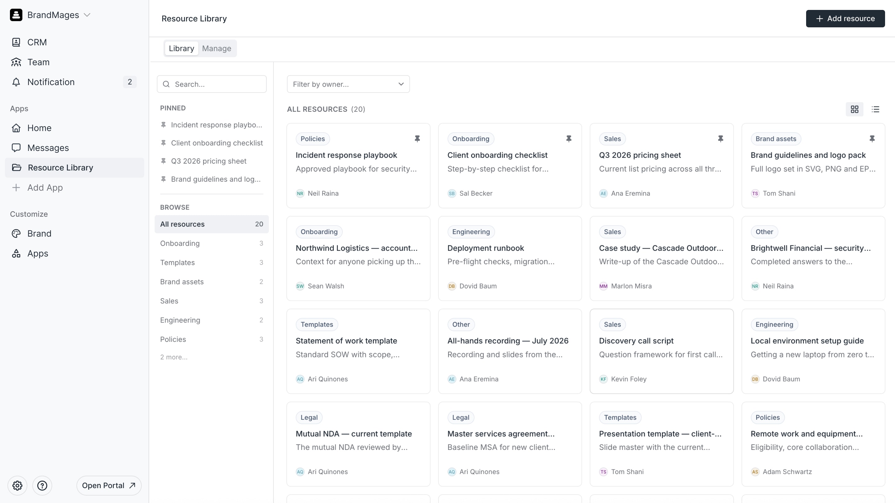 Internal resource library preview 1